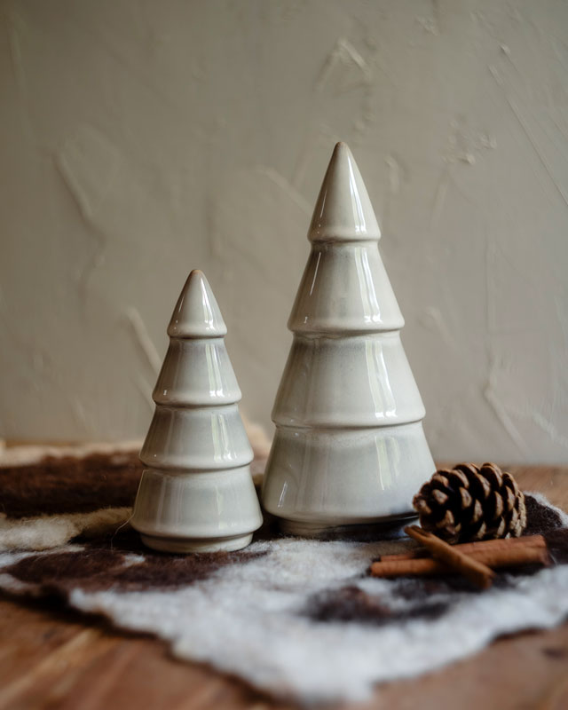 Árbol de Navidad de Cerámica Beige