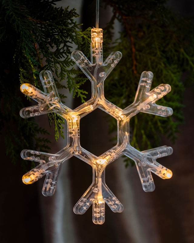 Luces Navideñas con Ventosa - Árbol, Campana y Copo de Nieve