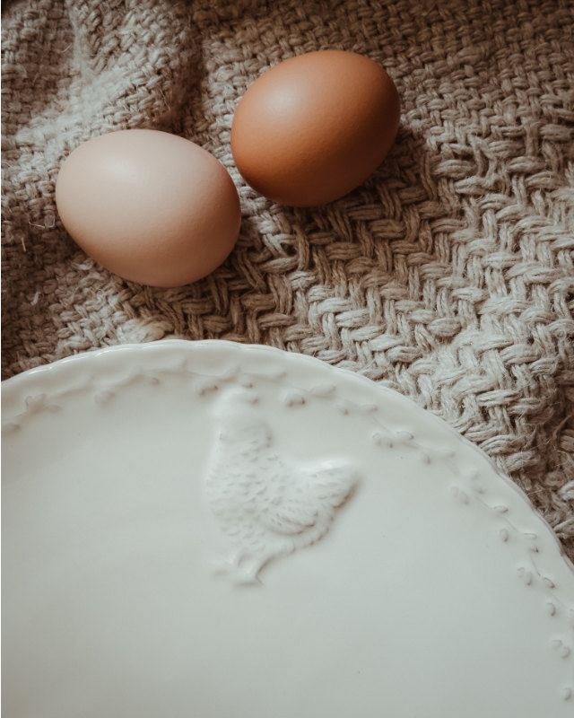 Plato de Cerámica Rústico "Farmhouse Chicken" - Color Beige