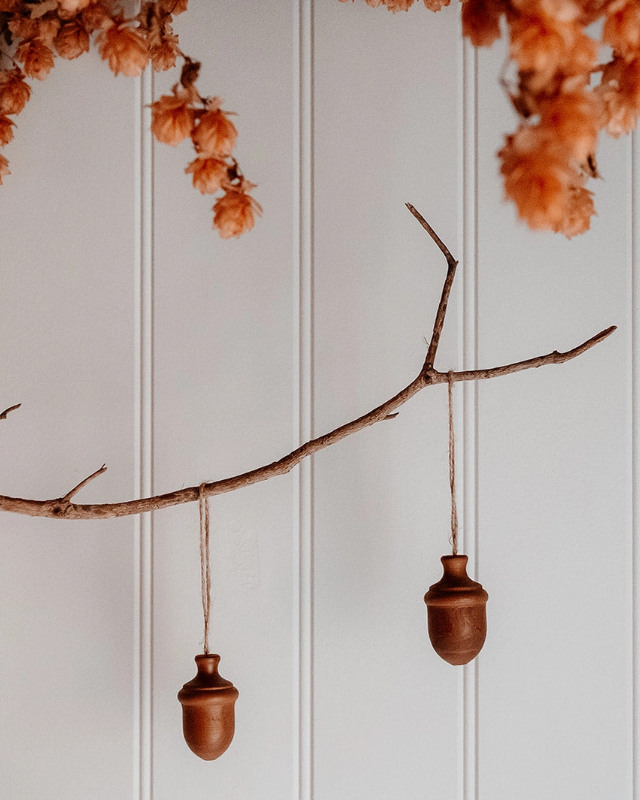 Bellota Colgante de Madera para Decoración Otoñal