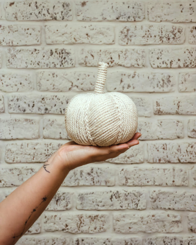 Calabaza de Cuerda Crema Decorativa Otoño - Imagen 3