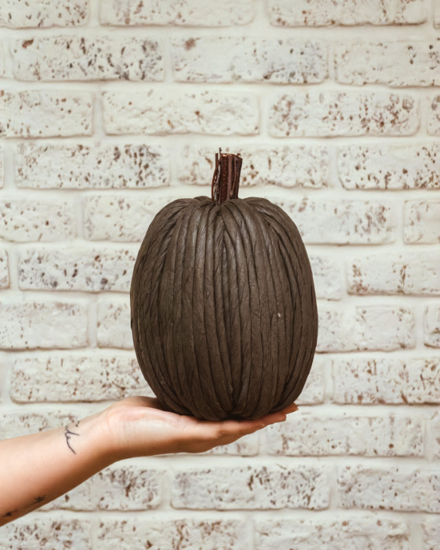 Calabaza de Papel Alta en Crema y Carbón - Imagen 4