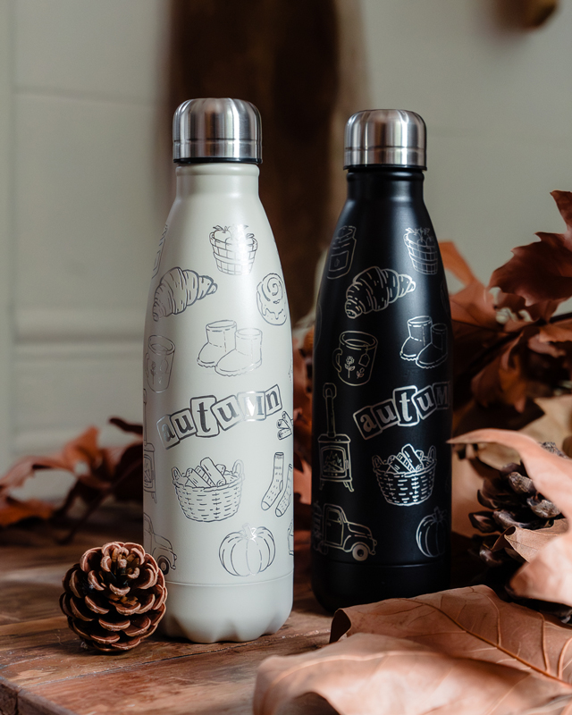 Botella Térmica Otoño 500 ml Acero Inoxidable Grabada